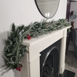 Premier 180cm (6ft) Festive New Jersey Christmas Garland PVC Tips With Berries And Cone -Deals Christmas Decor Store premier 180cm 6ft festive new jersey christmas garland pvc tips with berries and cone5056589191030 03c MP