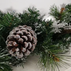 Premier 180cm (6ft) Festive Silver Dressed Christmas Garland With Berries Pinecones And Silver Baubles -Deals Christmas Decor Store premier 180cm 6ft festive silver dressed christmas garland with berries pinecones and silver baubles5056589180157 03c MP