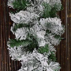 Premier 2.7m Snow Flocked Pine Christmas Garland With Glitter Finish -Deals Christmas Decor Store premier 2 7m snow flocked pine christmas garland with glitter finish5056589186746 02c MP