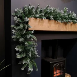 Premier 270cm (9ft) X 30cm Snow Tipped Green Christmas Garland Decoration -Deals Christmas Decor Store premier 270cm 9ft x 30cm snow tipped green christmas garland decoration5056589187095 04c MP