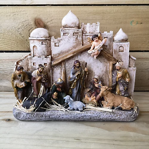 Premier 27x32cm Polyresin Holy City Christmas Nativity Scene 1 Premier 27x32cm Polyresin Holy City Christmas Nativity Scene