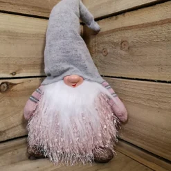 Premier 30cm Christmas Male Gonk With LED Light - Grey Hat