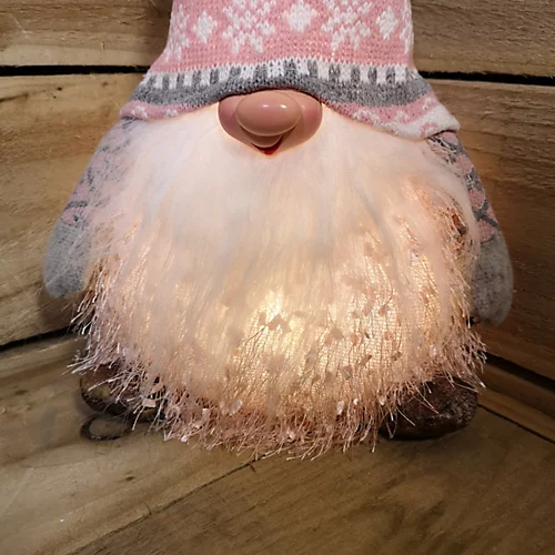 Premier 30cm Christmas Male Gonk With LED Light - Striped Hat 2 Premier 30cm Christmas Male Gonk With LED Light - Striped Hat - Image 2