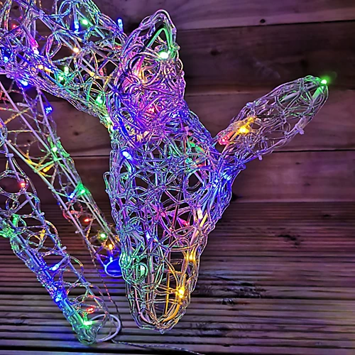 Premier Christmas 68cm Acrylic Deer & Fawn With Multi Colour LED Lights 3 Premier Christmas 68cm Acrylic Deer & Fawn With Multi Colour LED Lights - Image 3