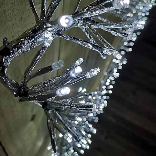 Premier Christmas Silver Star Cluster Indoor Outdoor 480 White LED Light 1.2m 4 Premier Christmas Silver Star Cluster Indoor Outdoor 480 White LED Light 1.2m - Image 4