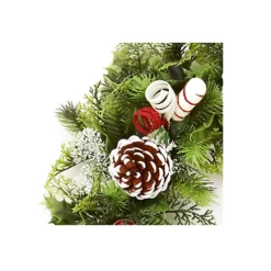 Premier Dressed Artificial Christmas Wreath Red & White 45cm Door Decoration -Deals Christmas Decor Store premier dressed artificial christmas wreath red white 45cm door decoration5053844055632 03c MP