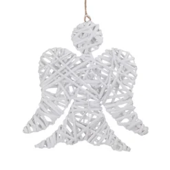 Red Hamper H161 Wicker White Angel Christmas Decoration
