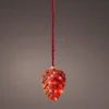 Red LED Christmas Pine Cone Rope Light 15 Micro LEDs In 15cm Mirrored Pine Cone
