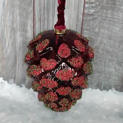 Red LED Christmas Pine Cone Rope Light 15 Micro LEDs In 15cm Mirrored Pine Cone -Deals Christmas Decor Store red led christmas pine cone rope light 15 micro leds in 15cm mirrored pine cone8720194690468 04c MP