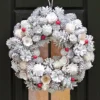 Red Velvet Summer Autumn Winter Door Decoration Christmas Wreath 30cm