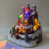 Santa Christmas Scene Ornament With Lights Moving Train And Sound