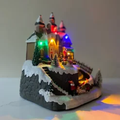 Santa Christmas Scene Ornament With Lights Moving Train And Sound -Deals Christmas Decor Store santa christmas scene ornament with lights moving train and sound5060575101804 02c MP