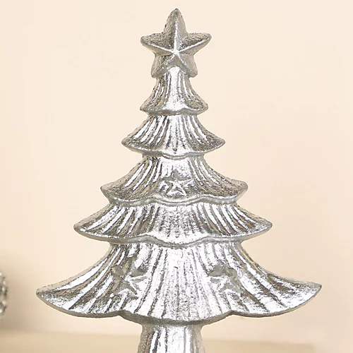 Set Of 2 Cast Iron Silver Christmas Tree Stocking Holders 4 Set Of 2 Cast Iron Silver Christmas Tree Stocking Holders - Image 4