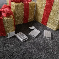 Set Of 3 LED Battery Powered Light Up Christmas Present Boxes In Gold & Red -Deals Christmas Decor Store set of 3 led battery powered light up christmas present boxes in gold red5060187575581 04c MP