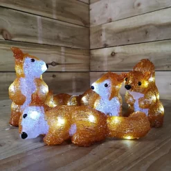 Set Of 4 White LED Acrylic Squirrels Outdoor Christmas Decoration Light Up Garden Ornament -Deals Christmas Decor Store set of 4 white led acrylic squirrels outdoor christmas decoration light up garden ornament5056589181116 04c MP