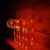 Set Of 6 70cm Indoor Outdoor LED Candy Cane Pathmarker Christmas Decorations
