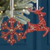 Set Of 6 Opulent Red Luxury Christmas Tree Decorations