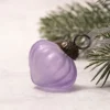 Set Of 6 Small 1" Lavender Frosted Glass Lantern Christmas Hanging Ornaments