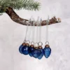 Set Of 6 Small Mixed Design 1" Old Navy Luster Glass Christmas Baubles