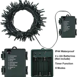 SHATCHI 200 Multicolour LEDs Battery Operated Fairy Lights Waterproof Indoor/Outdoor 8 Changing Modes Timer Christmas Decorations -Deals Christmas Decor Store shatchi 200 multicolour leds battery operated fairy lights waterproof indoor outdoor 8 changing modes timer christmas decorations5056141012704 03c MP