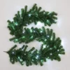 Shatchi 2m Pre-Lit Green Christmas Garland Alaskan Pine For Fireplaces - 50 Ice White LEDs