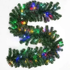 Shatchi 55cm Pre-Lit Green Christmas Wreath Alaskan Pine With 30 Multicolour LEDs