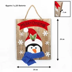 SHATCHI Christmas Home Decoration Battery Operated Novelty Penguin Wooden Frame Wall Decoration With 6 Small Warm White Bulbs -Deals Christmas Decor Store shatchi christmas home decoration battery operated novelty penguin wooden frame wall decoration with 6 small warm white bulbs5056141027883 03c MP