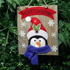 SHATCHI Christmas Home Decoration Battery Operated Novelty Penguin Wooden Frame Wall Decoration With 6 Small Warm White Bulbs -Deals Christmas Decor Store shatchi christmas home decoration battery operated novelty penguin wooden frame wall decoration with 6 small warm white bulbs5056141027883 04c MP