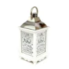 SHATCHI Christmas Lantern Wooden White Stainless Steel Warm LED Light Xmas Home Decorations