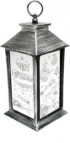 SHATCHI Lights Up LED Christmas Lantern Rustic Silver PVC Warm White Xmas Home Decorations Gifts 3 SHATCHI Lights Up LED Christmas Lantern Rustic Silver PVC Warm White Xmas Home Decorations Gifts - Image 3