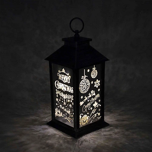 SHATCHI Lights Up LED Christmas Lantern Rustic Silver PVC Warm White Xmas Home Decorations Gifts 4 SHATCHI Lights Up LED Christmas Lantern Rustic Silver PVC Warm White Xmas Home Decorations Gifts - Image 4