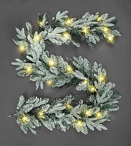 Shatchi Pre-Lit Lapland Fir 2m Christmas Garland Warm White LEDs Battery Operated 1 Shatchi Pre-Lit Lapland Fir 2m Christmas Garland Warm White LEDs Battery Operated