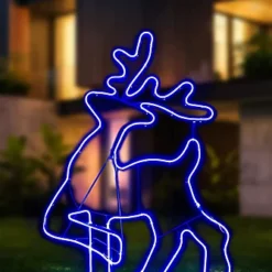 SHATCHI Walking Reindeer Neon Effect Rope Light Silhouette Double Side 90 Blue LEDs Christmas Outdoor 6 SHATCHI Walking Reindeer Neon Effect Rope Light Silhouette Double Side 90 Blue LEDs Christmas Outdoor -Deals Christmas Decor Store shatchi walking reindeer neon effect rope light silhouette double side 90 blue leds christmas outdoor5056141059037 03c MP