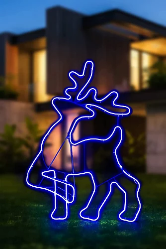SHATCHI Walking Reindeer Neon Effect Rope Light Silhouette Double Side 90 Blue LEDs Christmas Outdoor 3 SHATCHI Walking Reindeer Neon Effect Rope Light Silhouette Double Side 90 Blue LEDs Christmas Outdoor - Image 3