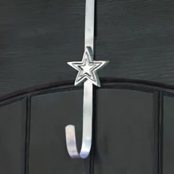 Silver Star Over Door Christmas Wreath Hanger Hook
