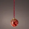 Small Red LED Christmas Globe Rope Light 30 Micro LEDs In 14cm Red Mirrored Ball