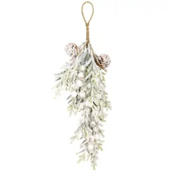 Snow Dusted White Christmas Wreath Swag 62cm -Deals Christmas Decor Store snow dusted white christmas wreath swag 62cm5060633946767 02c MP