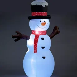 Snowtime 245cm Inflatable Light Up Snowman Christmas Festive Blow Up Outdoor Decoration