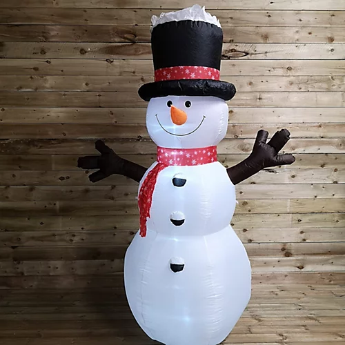 Snowtime 245cm Inflatable Light Up Snowman Christmas Festive Blow Up Outdoor Decoration 2 Snowtime 245cm Inflatable Light Up Snowman Christmas Festive Blow Up Outdoor Decoration - Image 2