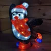 Snowtime 30cm Acrylic Christmas Penguin With Red Hat And Scarf - 30 Ice White LEDs