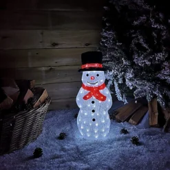 Snowtime 52.5cm LED Acrylic Snowman In Top Hat Light Up Christmas Decoration -Deals Christmas Decor Store snowtime 52 5cm led acrylic snowman in top hat light up christmas decoration5029936871411 03c MP