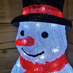 Snowtime 52.5cm LED Acrylic Snowman In Top Hat Light Up Christmas Decoration -Deals Christmas Decor Store snowtime 52 5cm led acrylic snowman in top hat light up christmas decoration5029936871411 04c MP