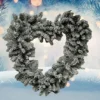 Snowy Heart Christmas Door Wreath Large Artificial Door Decoration 50cm 528 Tips
