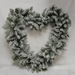 Snowy Heart Christmas Door Wreath Large Artificial Door Decoration 50cm 528 Tips -Deals Christmas Decor Store snowy heart christmas door wreath large artificial door decoration 50cm 528 tips8717427613820 03c MP