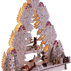 St Helens Home And Garden Battery Powered Wooden LED Light Up Christmas Festive Scene Ornament -Deals Christmas Decor Store st helens home and garden battery powered wooden led light up christmas festive scene ornament5021196842279 04c MP