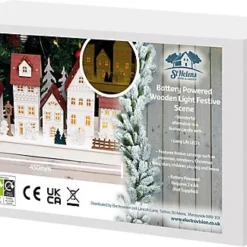 St Helens Home And Garden Battery Powered Wooden Light Up LED Festive Christmas Scene Ornament -Deals Christmas Decor Store st helens home and garden battery powered wooden light up led festive christmas scene ornament5021196820482 04c MP