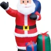 St Helens Home And Garden Inflatable Father Christmas With Presents And LED Lights 150cm Height