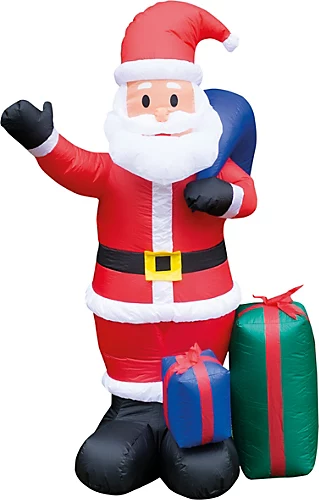 St Helens Home And Garden Inflatable Father Christmas With Presents And LED Lights 150cm Height 1 St Helens Home And Garden Inflatable Father Christmas With Presents And LED Lights 150cm Height