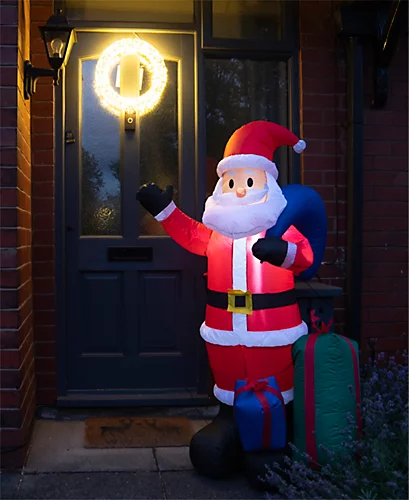 St Helens Home And Garden Inflatable Father Christmas With Presents And LED Lights 150cm Height 3 St Helens Home And Garden Inflatable Father Christmas With Presents And LED Lights 150cm Height - Image 3