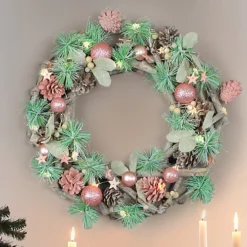 Sugar Sparkle Pre-Lit Autumn Winter Door Decoration Christmas Wreath 38cm -Deals Christmas Decor Store sugar sparkle pre lit autumn winter door decoration christmas wreath 38cm5060633946637 03c MP